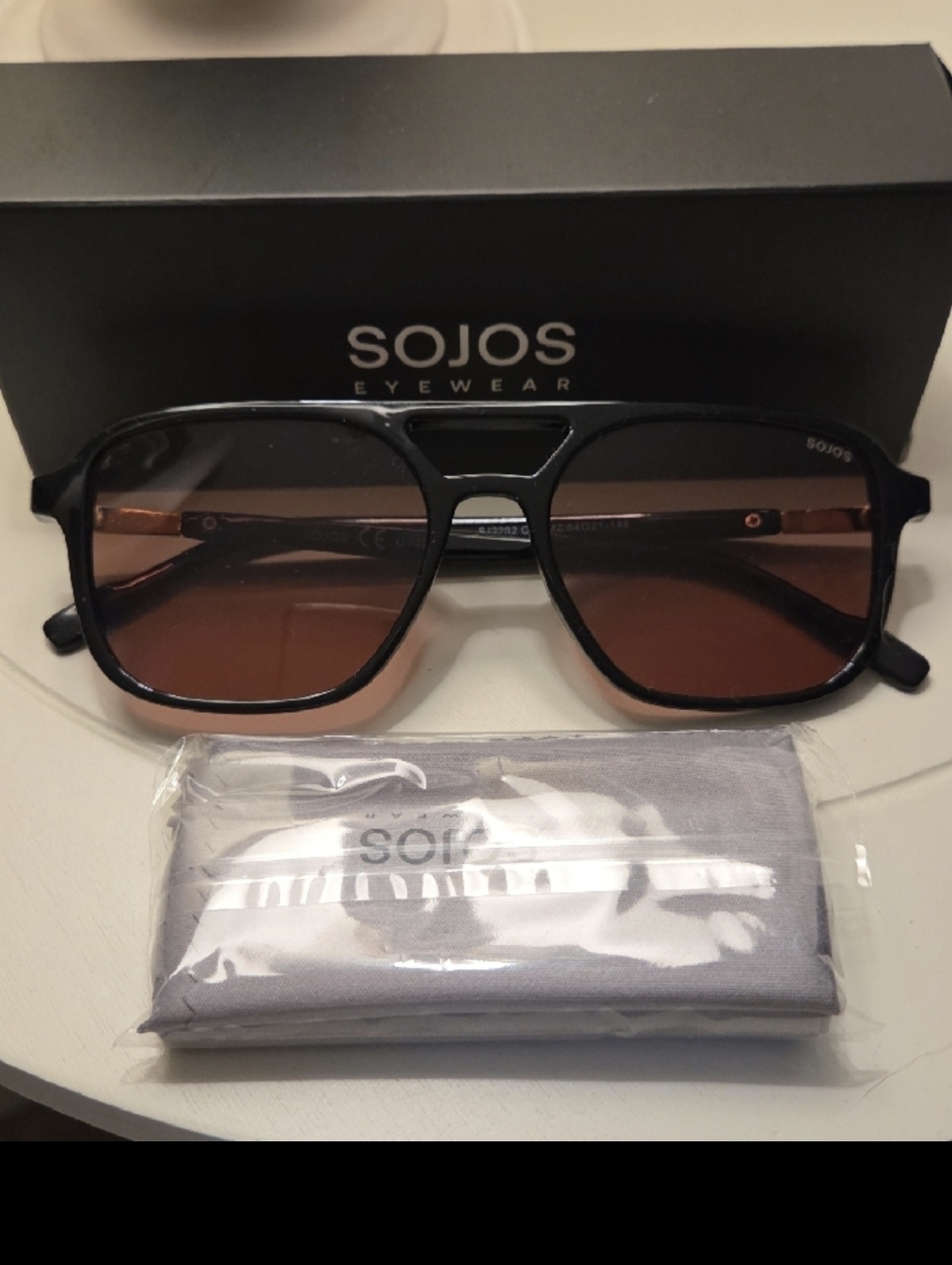 SOJOS Women's Black Frame Brown Lens Sunglasses